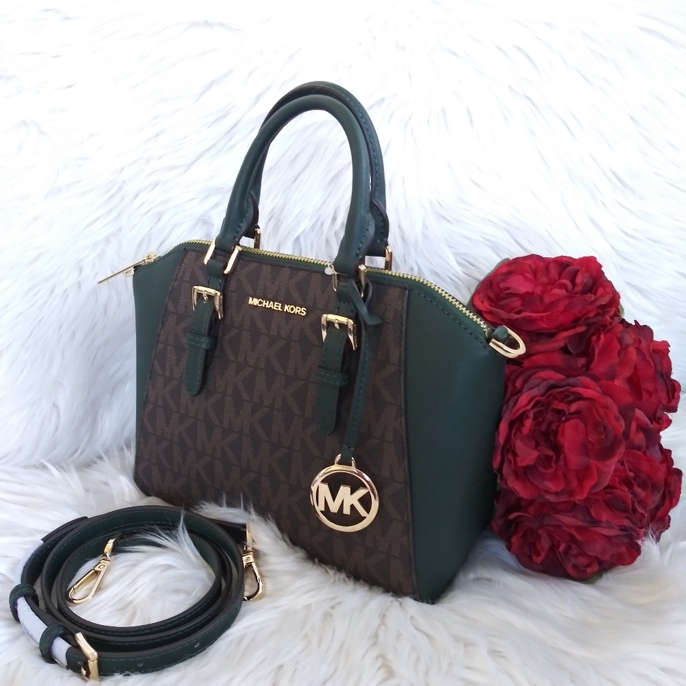 NWT MICHAEL KORS CIARA MEDIUM MESSENGER TOP ZIP SA - Picture 3 of 6